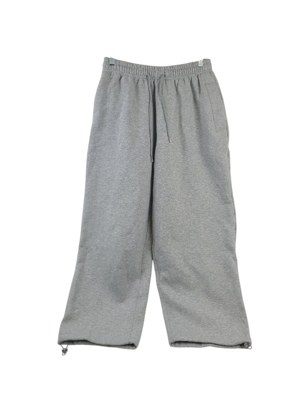 FB County Heavy Baggy Fleece Pants Gray Small Elastic Waistband Adjustable Hem